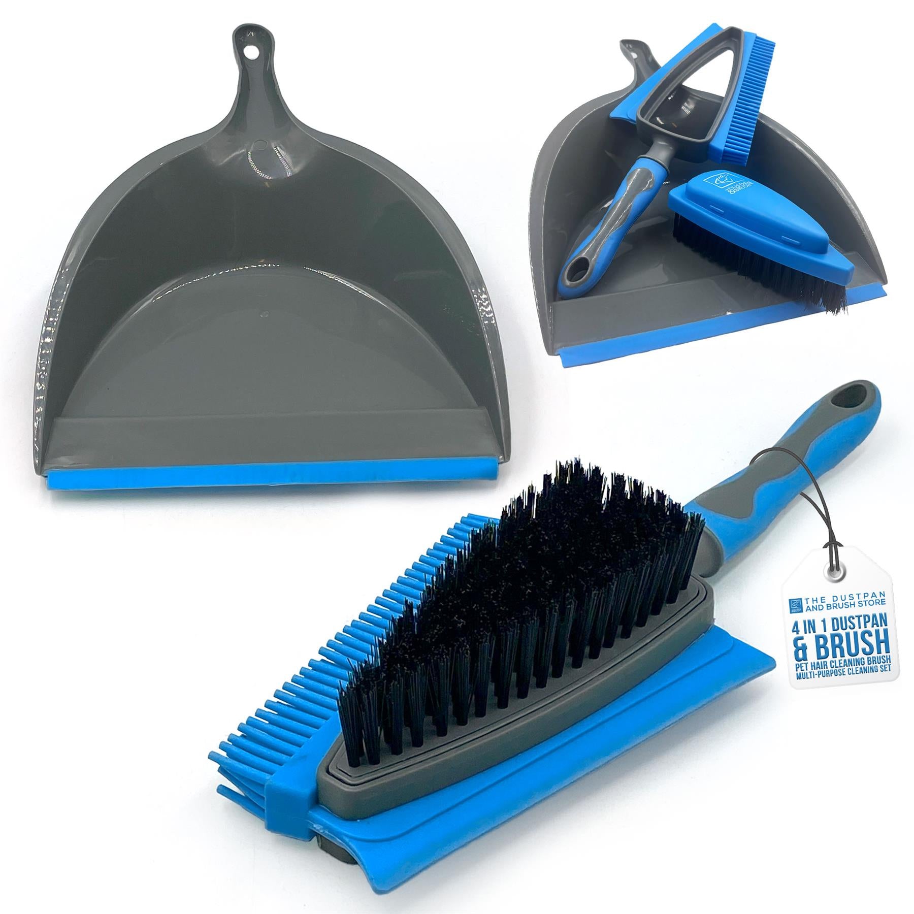 4 in 1 Rubber Dustpan and Brush Set