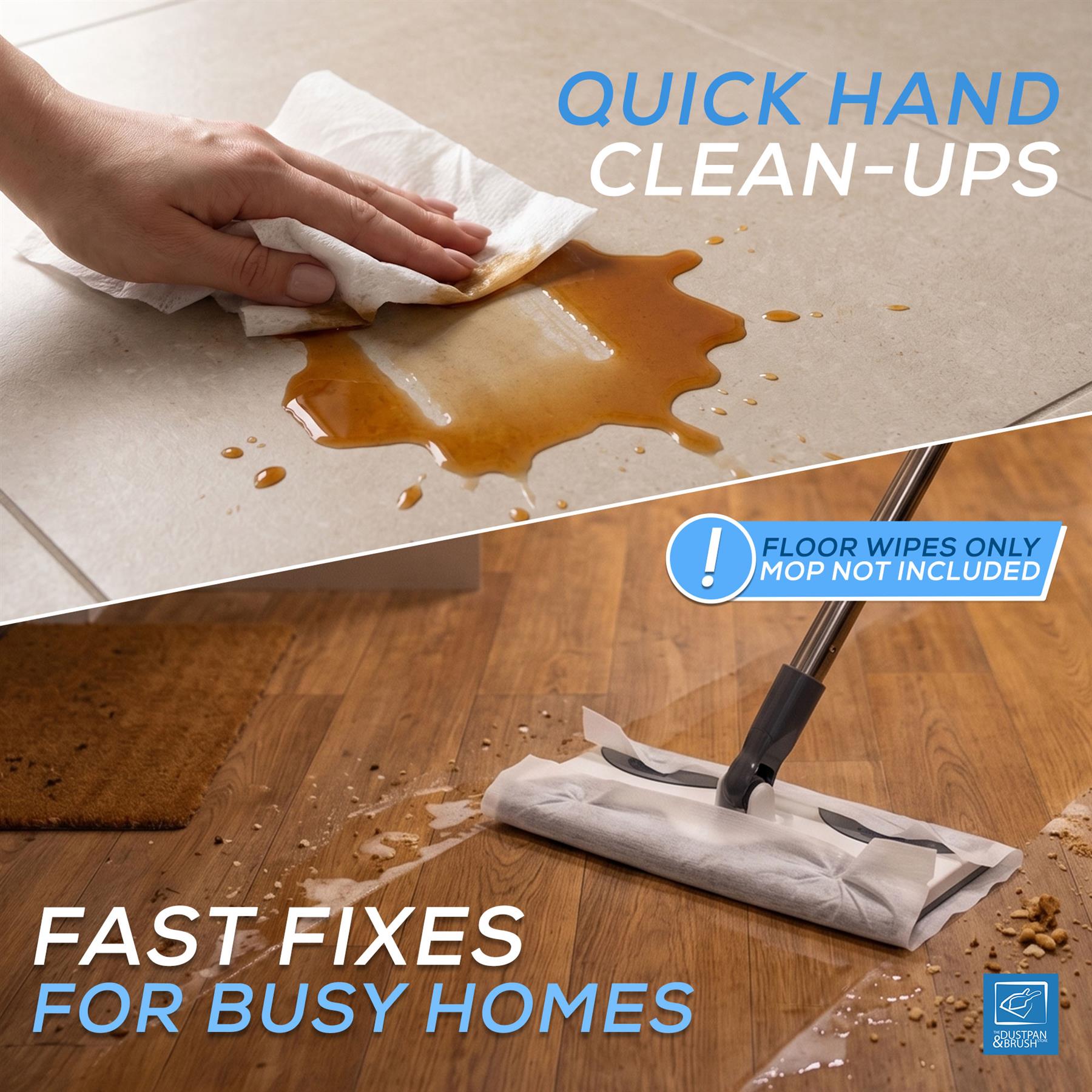 Wet Floor Cleaning Wipes – Disposable Multi-Surface Wipes - The Dustpan and Brush Store