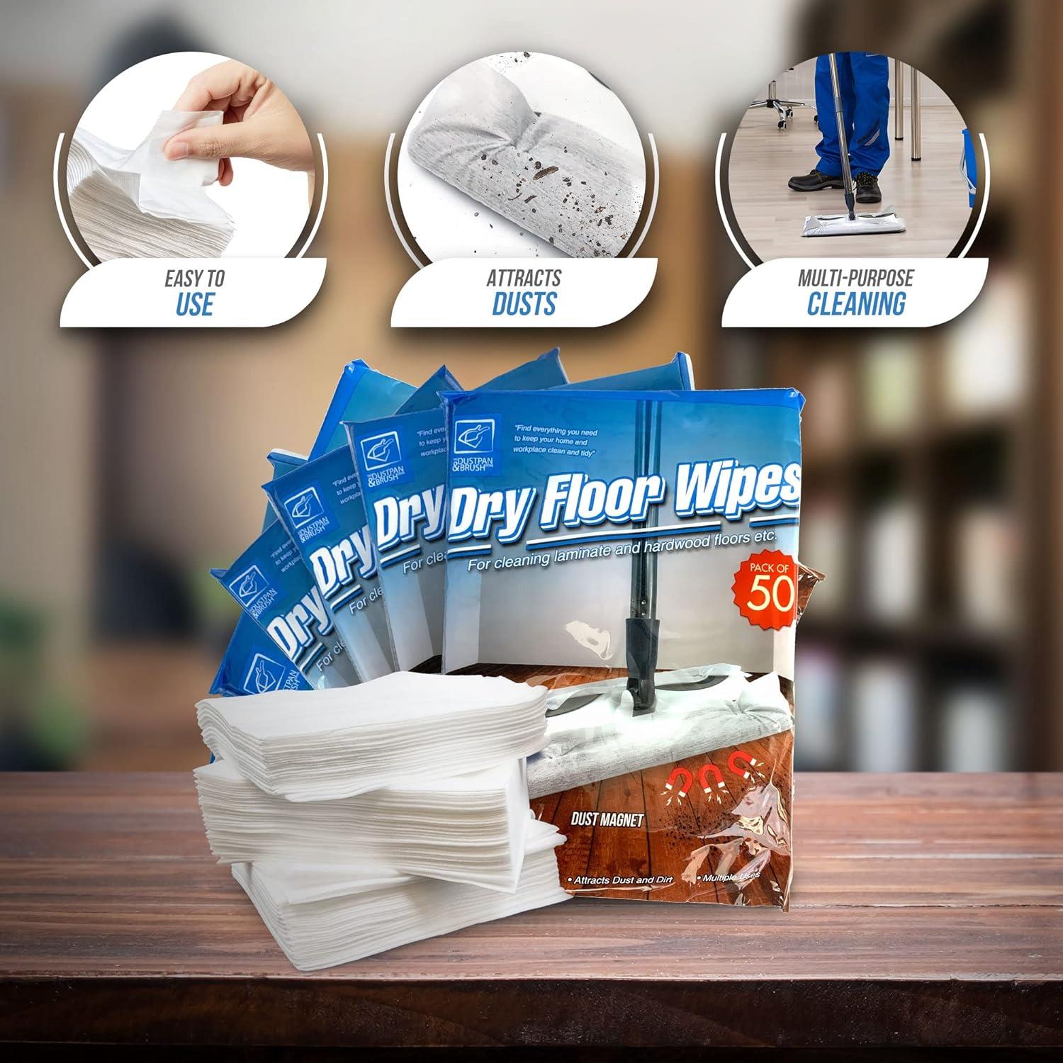 300 Dry Floor Mop Refill Cloths - 6 Packs of 50