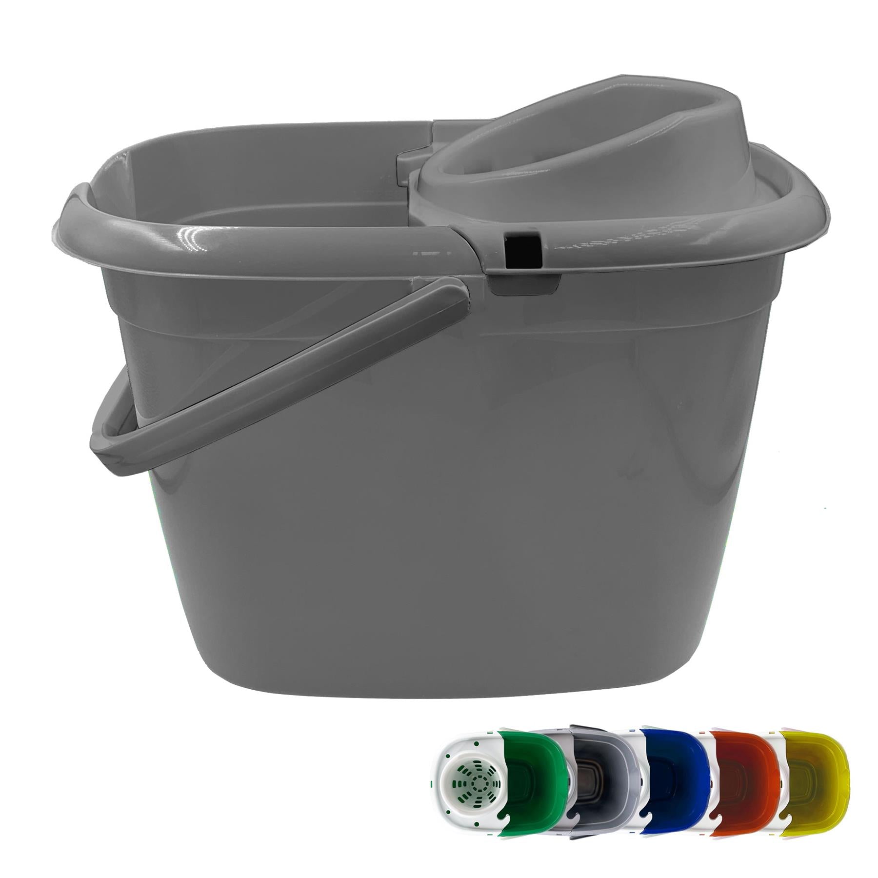 12L Mop Bucket with Wringer - Blue Green Red Yellow Grey