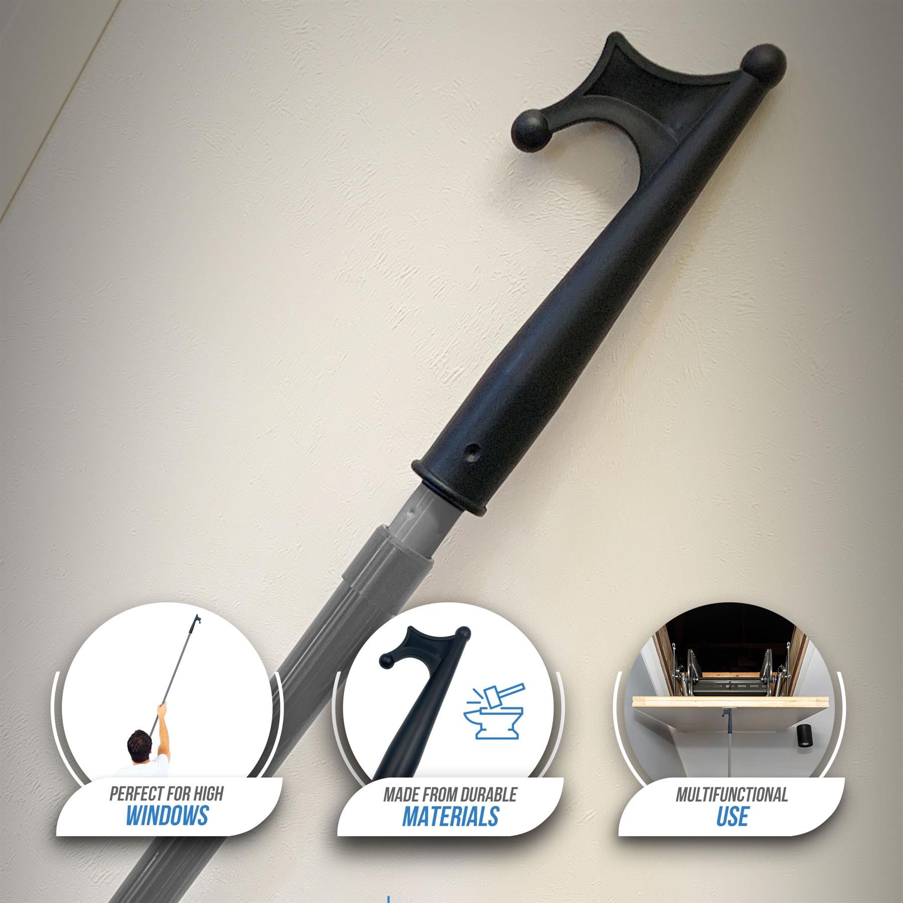 Telescopic Boat Hook 126–220cm | Grey Handle