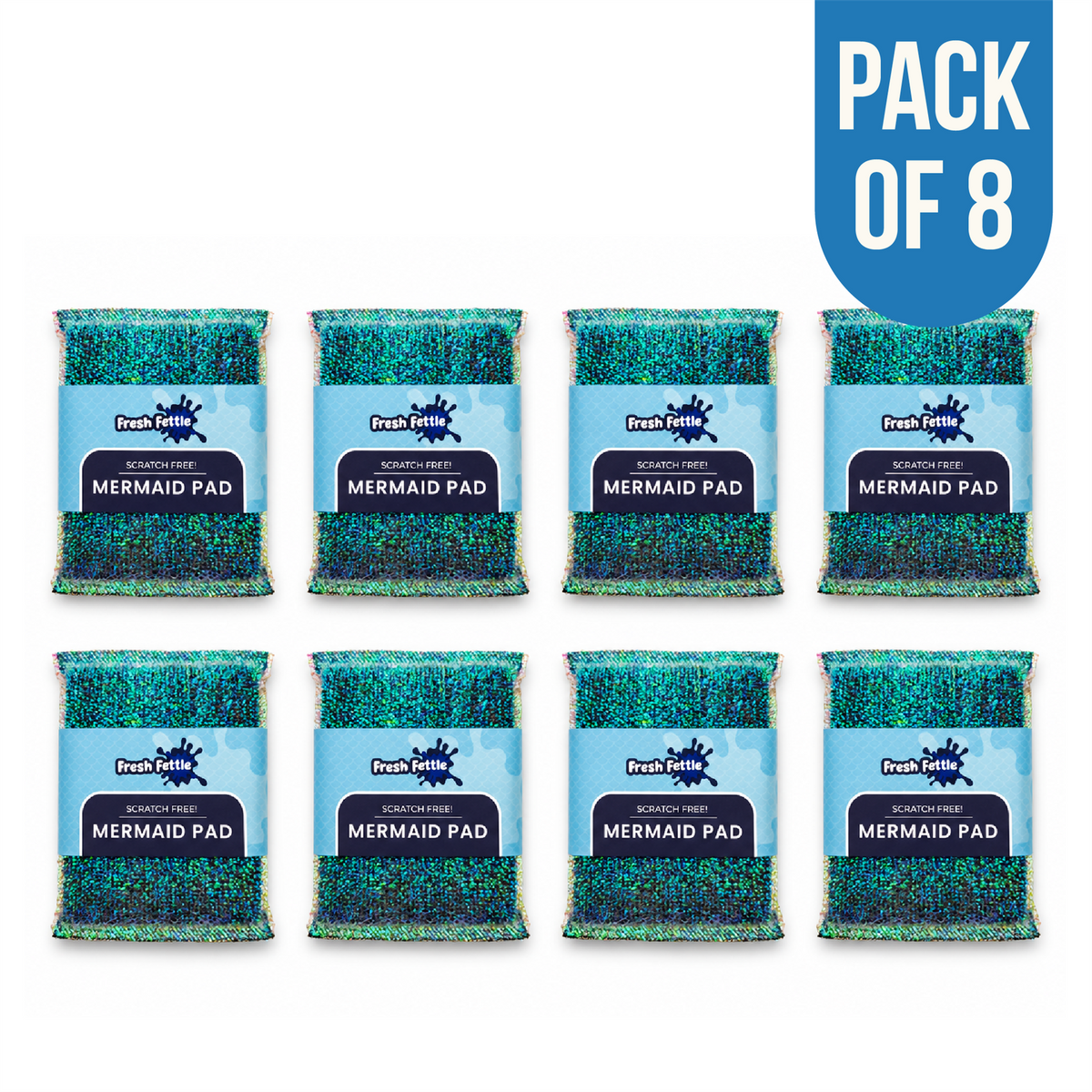 Fresh Fettle Mermaid Cleaning Pads Pack of 8