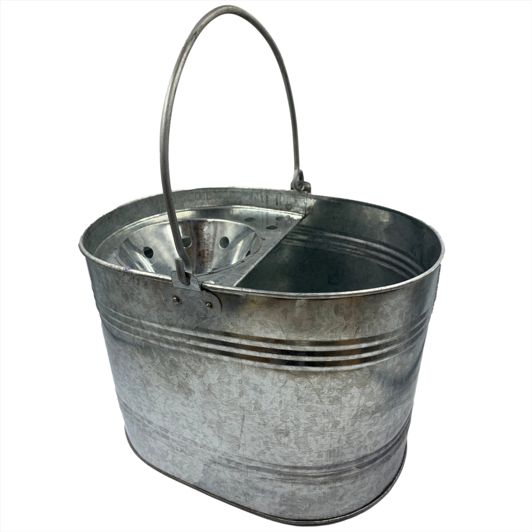 Galvanised Mop Bucket Strong Metal Traditional Style Mop Bucket