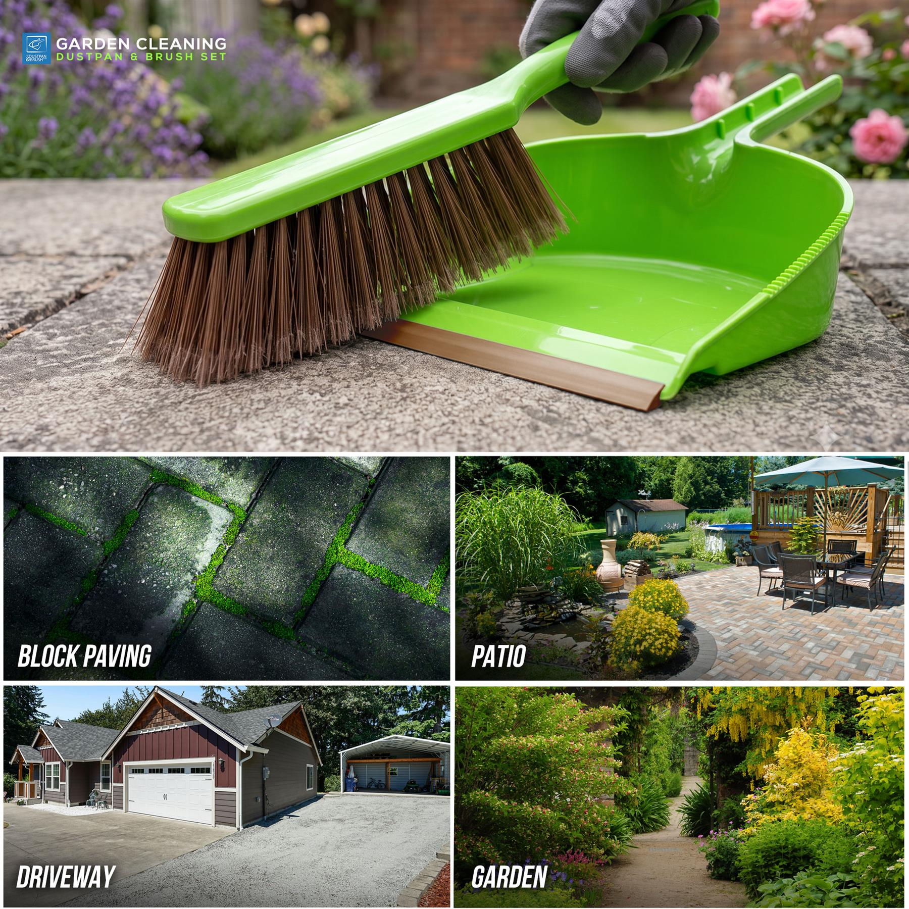 Large Outdoor Garden Dustpan and Brush Set - The Dustpan and Brush Store