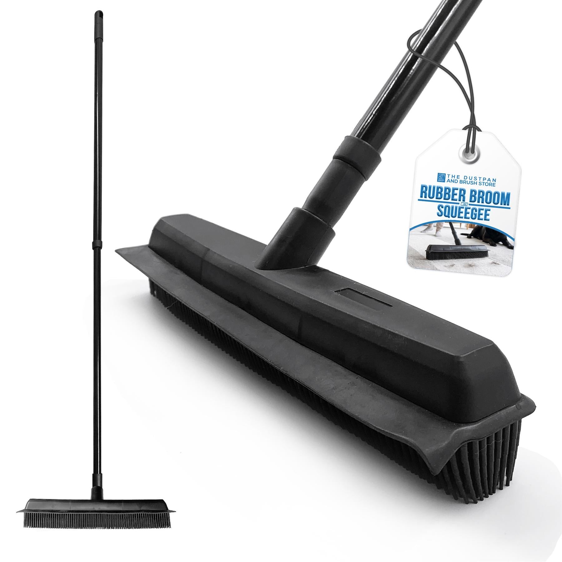 Rubber Broom with Extending Handle | Pet Hair Remover Brush - The Dustpan and Brush Store