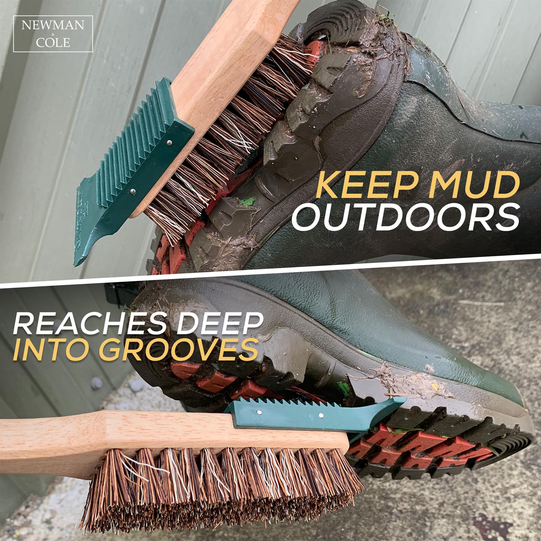 Shoe and Boot Cleaning Brush with Plastic Mud Scraper