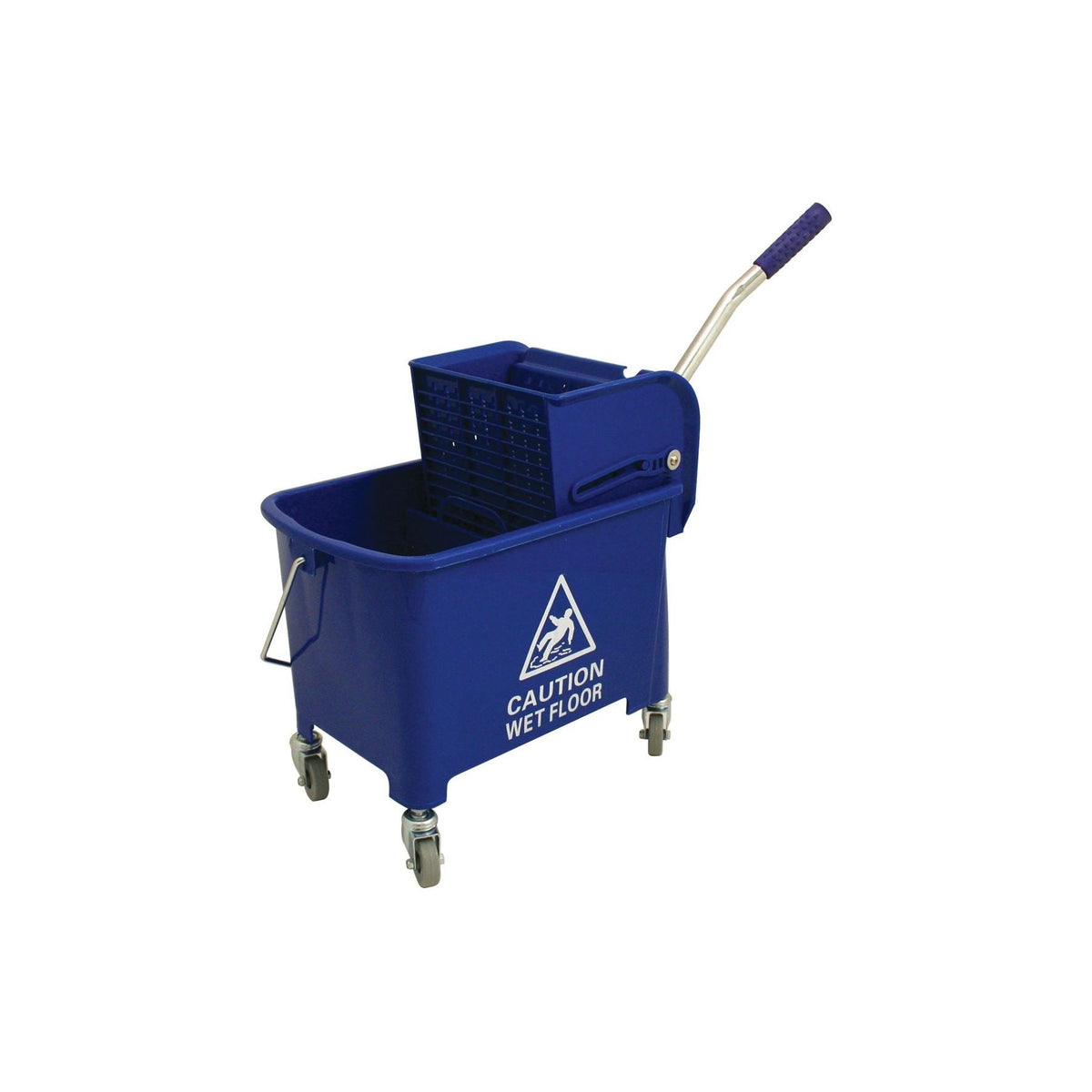 Blue Heavy Duty Mobile 20L Kentucky Mop Bucket on Wheels with Wringer