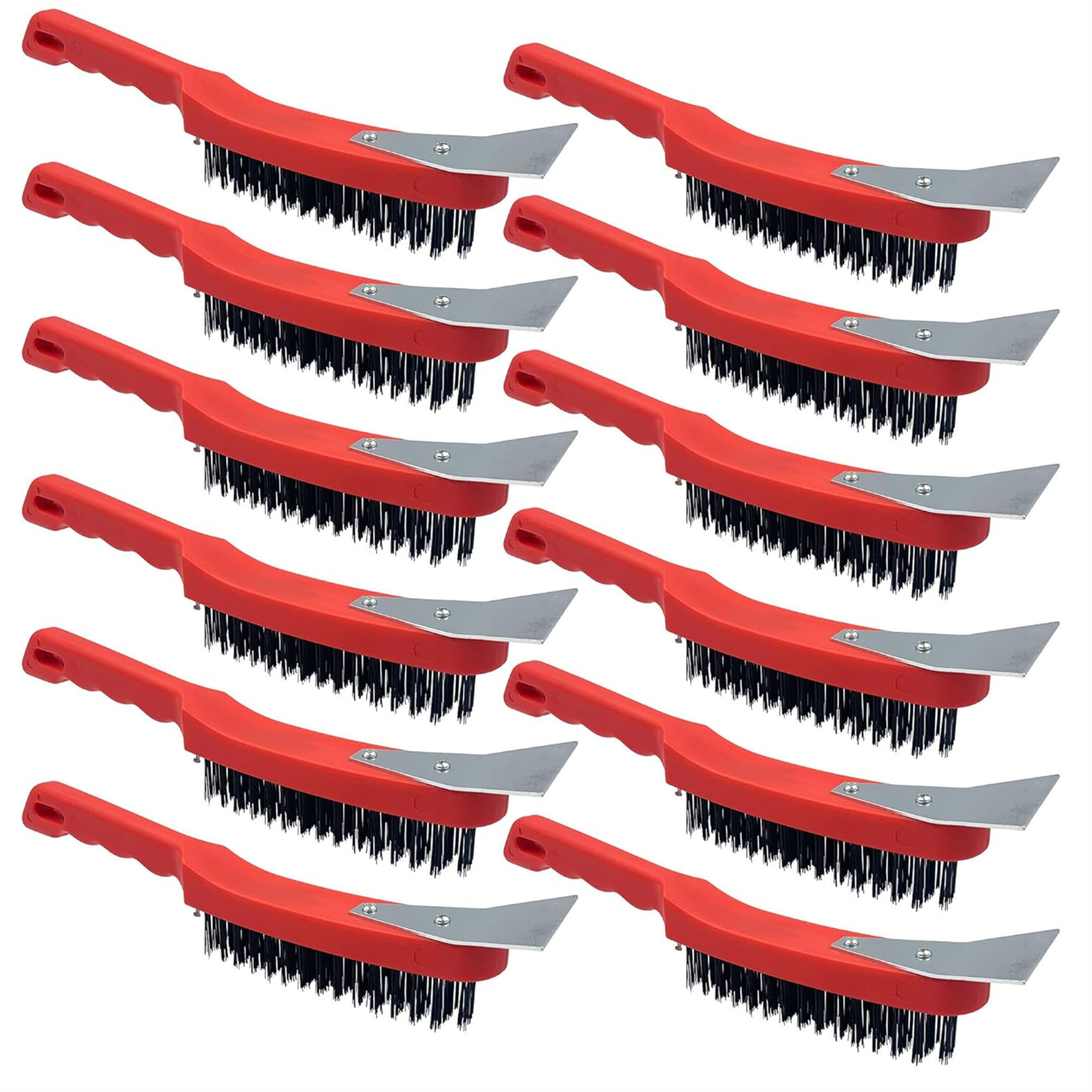 Heavy Duty Wire Brush with Scraper | Single, 3 & 12 Pack Options - The Dustpan and Brush Store