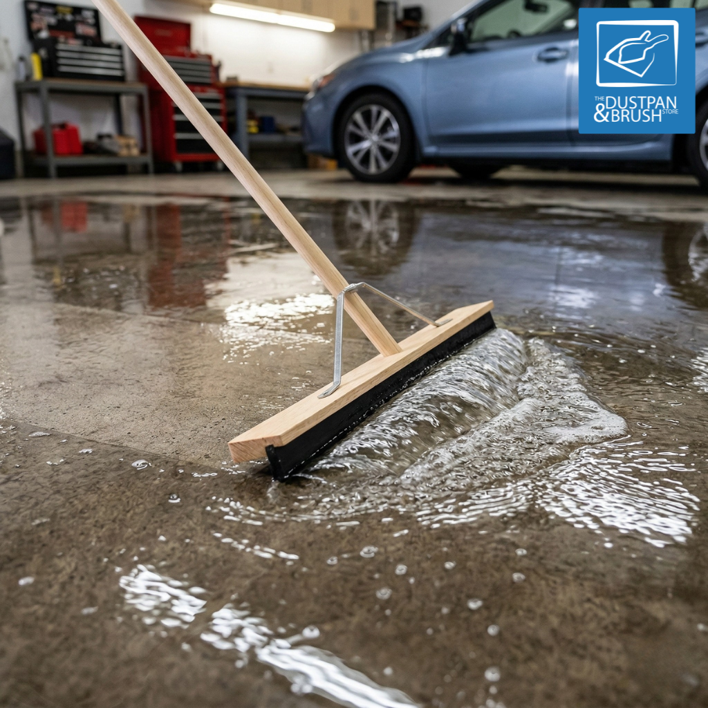 24" Heavy Duty Floor Squeegee with Wooden Handle | Rubber Blade - The Dustpan and Brush Store