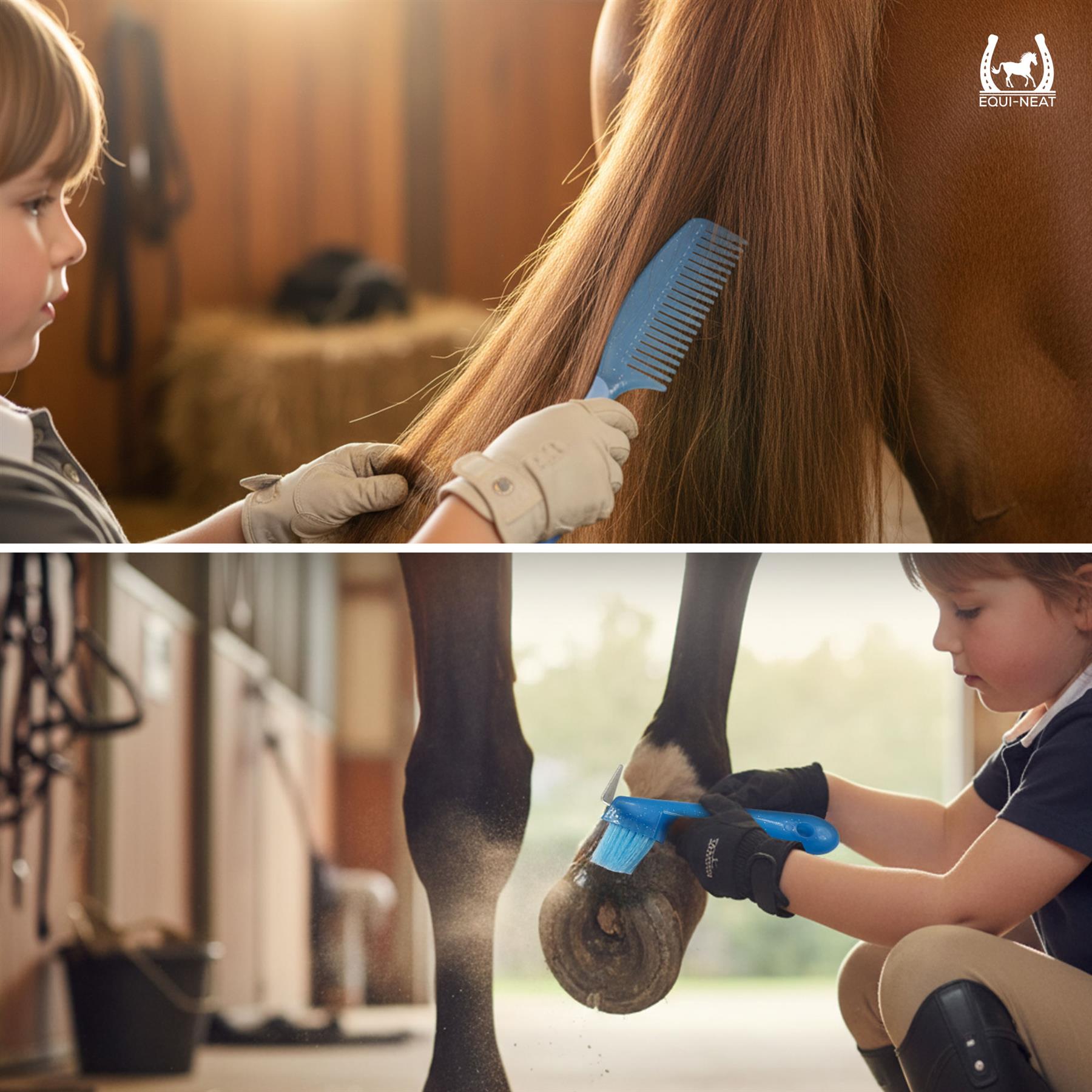 Equi-Neat Childrens Horse Grooming Kit Blue