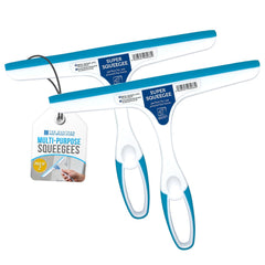 Window & Shower Squeegee Pack of 2 – Blue & White - The Dustpan and Brush Store
