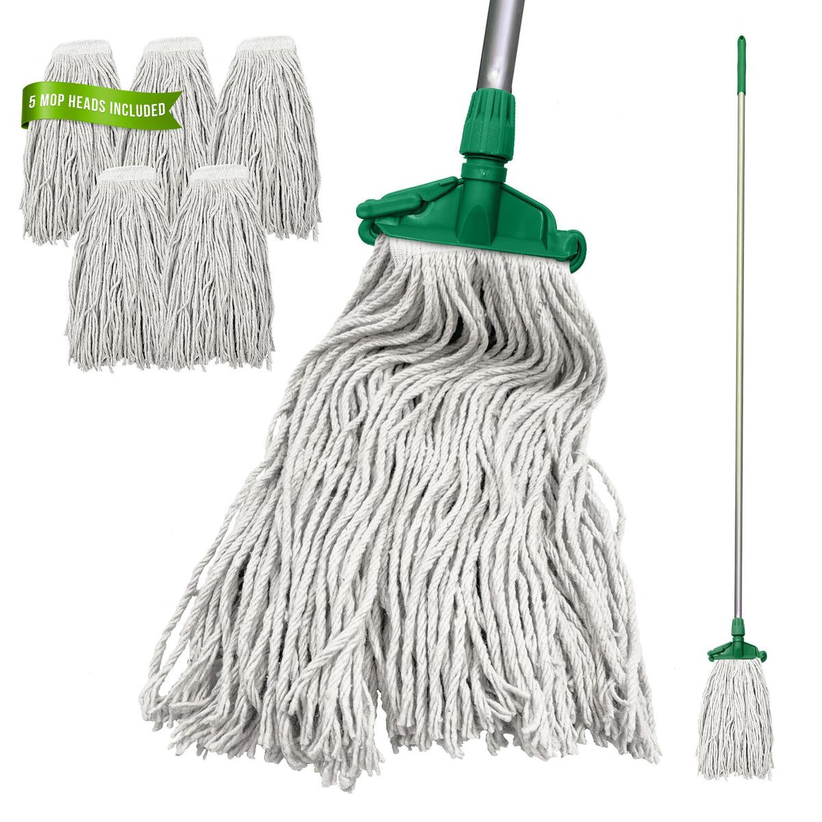 TDBS Green Kentucky Mop Set - 5 Heads