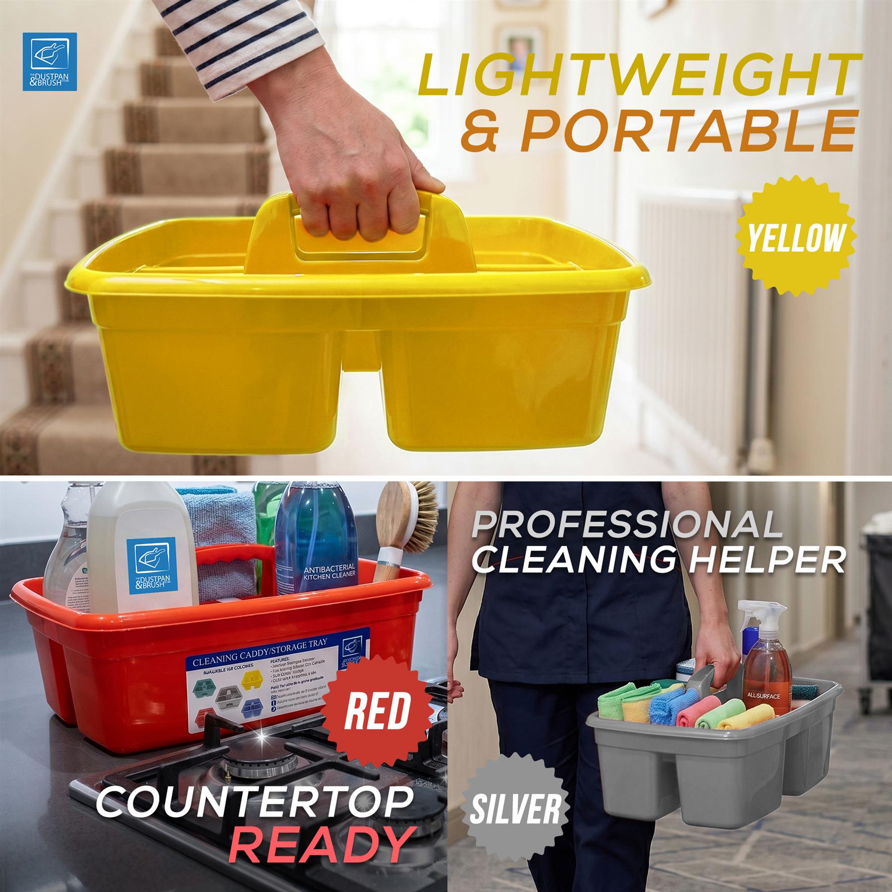 Cleaning Caddy Storage Trays with Handles – Pack of 5