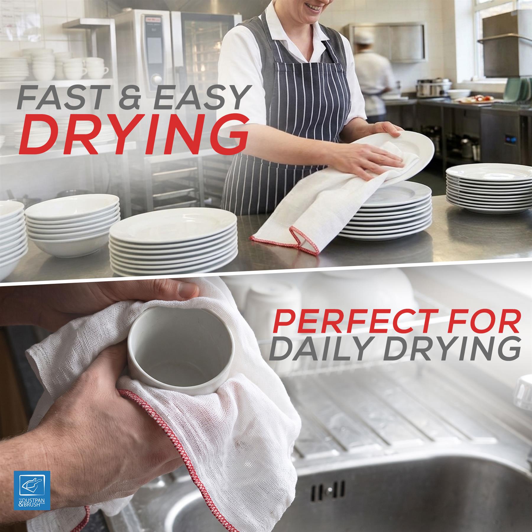 Cotton Dish Cloths 50 × 36cm | Pack of 12