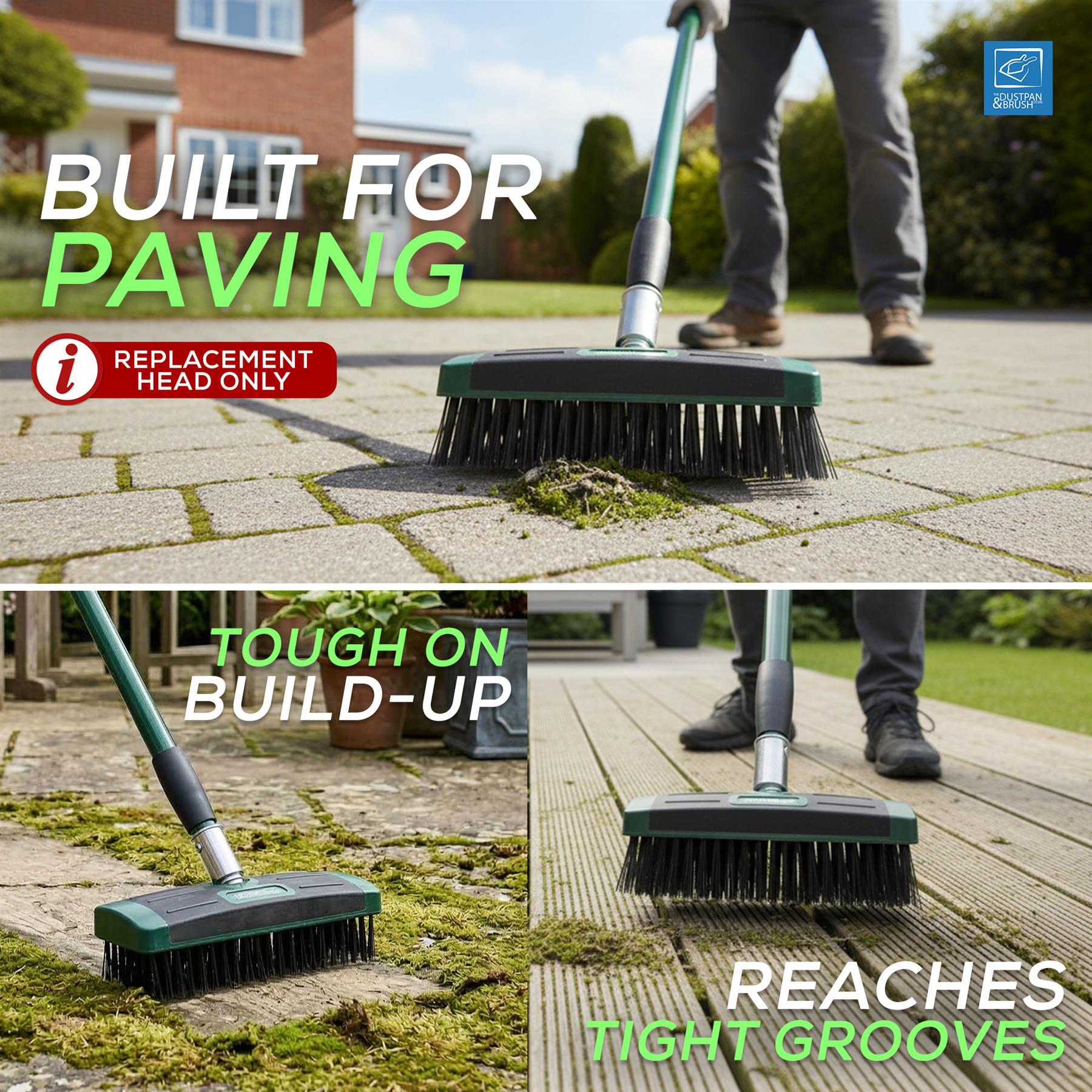 Replacement Weed Brush Head – Steel Wire Patio Cleaner - The Dustpan and Brush Store