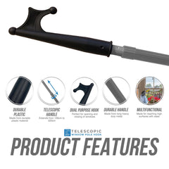 Telescopic Boat Hook 126–220cm | Grey Handle