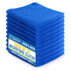 Blue Microfibre Cleaning Cloths Pack of 10 | 40cm x 40cm