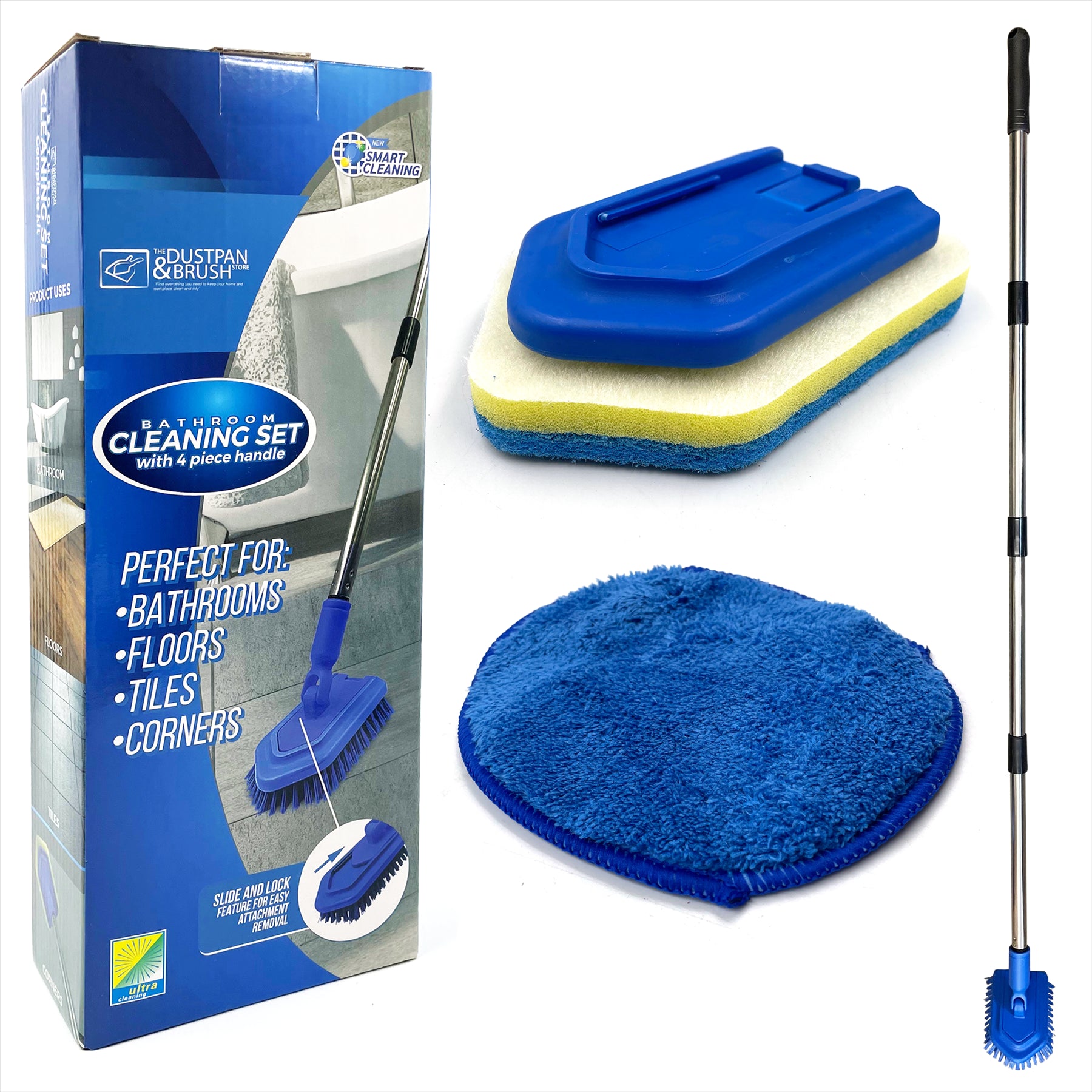 Bathroom Cleaning Set with 4 Piece Handle