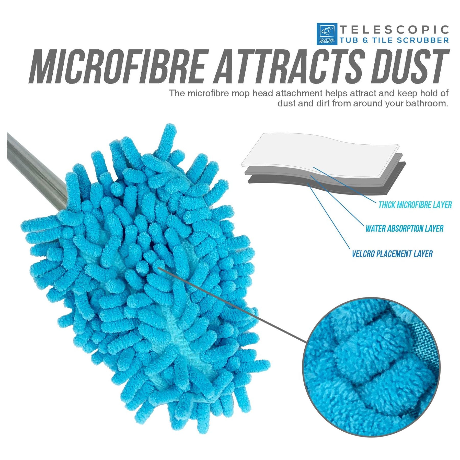 Telescopic Bathroom Mop - Tile Cleaning Kit