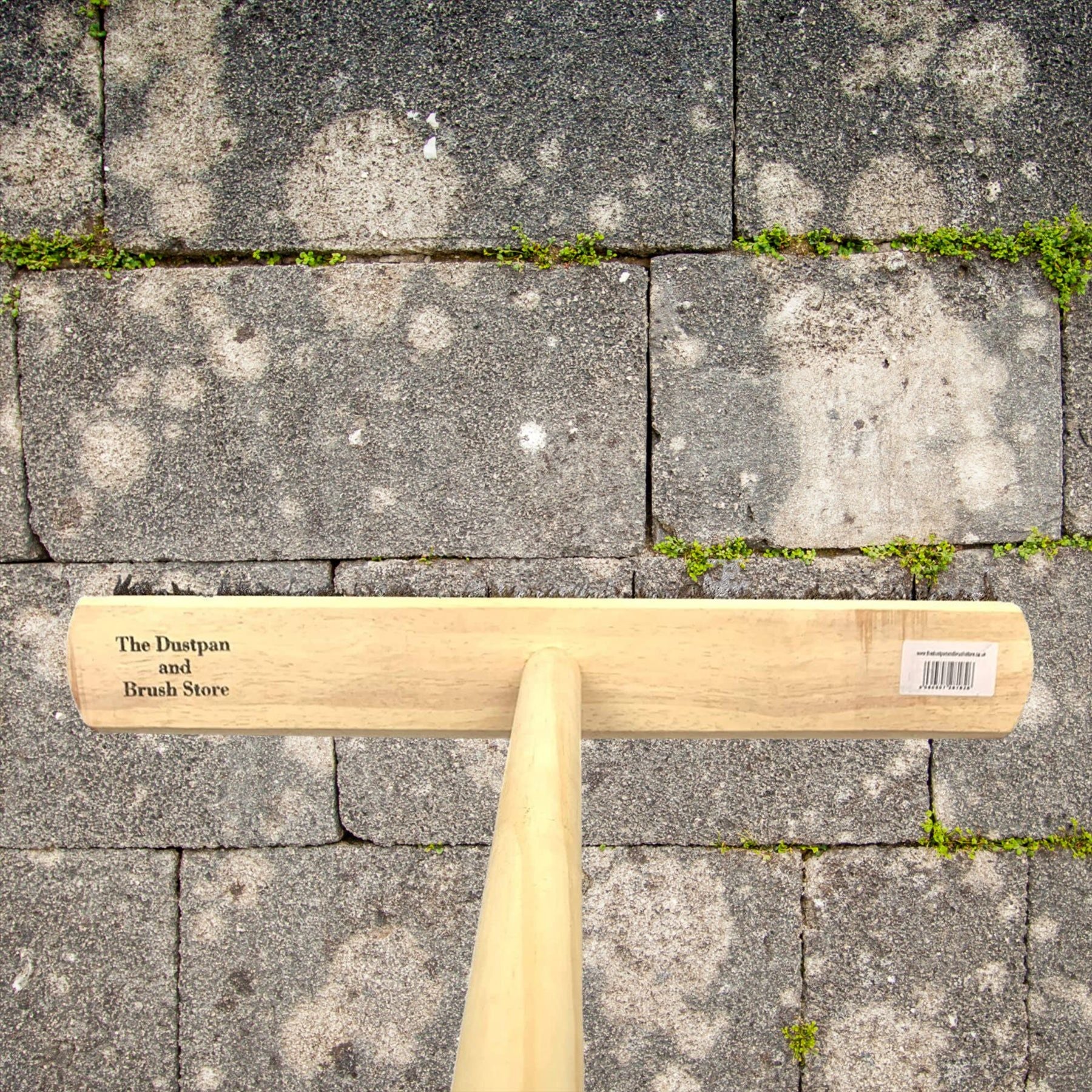 18" Stiff Natural Bassine Broom Head with Strong Wooden Brush Handle