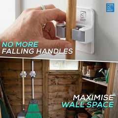 Broom & Mop Holder | Wall Mounted Adhesive Grip