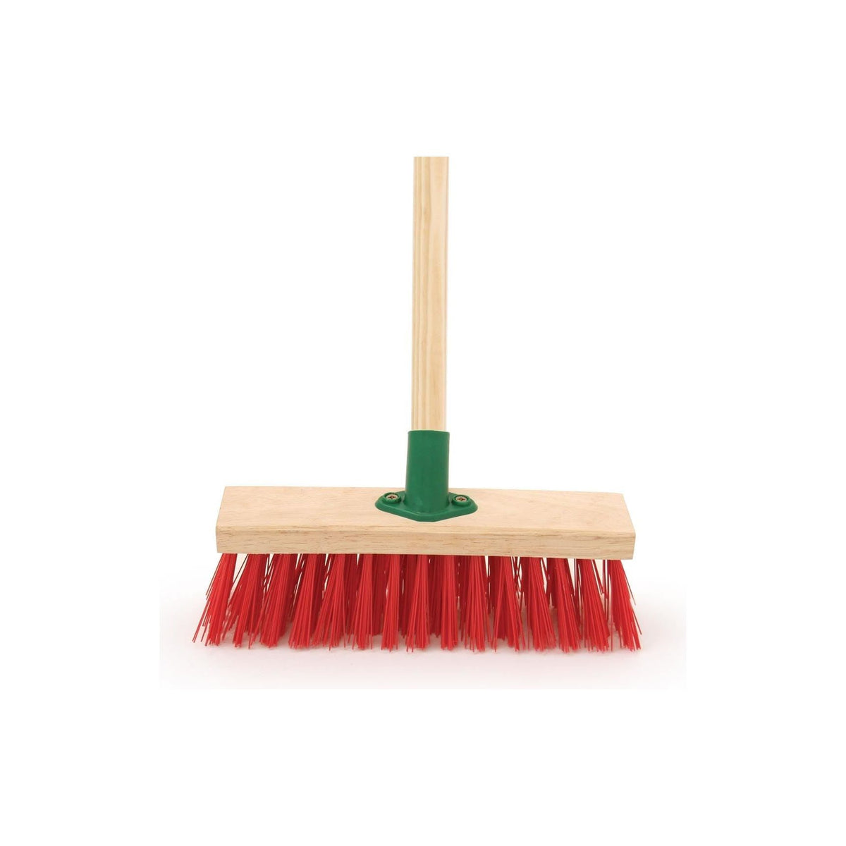 12" Stiff Red PVC Broom, Stiff Outdoor Sweeping Brush