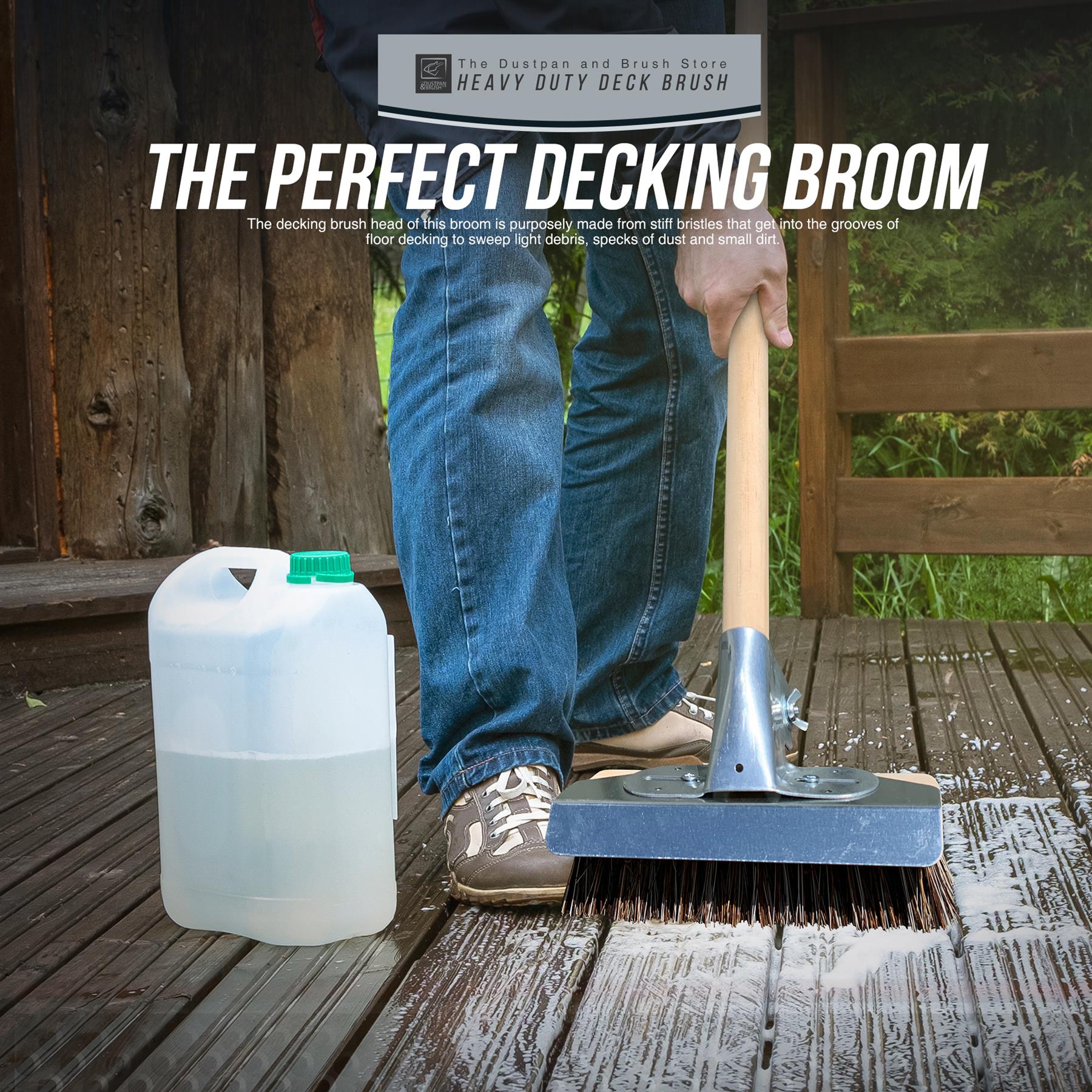 Super Heavy Duty Deck Scrub Metal Scraper Weeding Brush for Decking Paving Patio - The Dustpan and Brush Store
