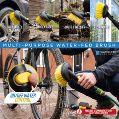 Water-Fed Hand Brush with On/Off Water Control