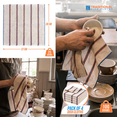 Large Traditional Dish Cloths | Pack of 4