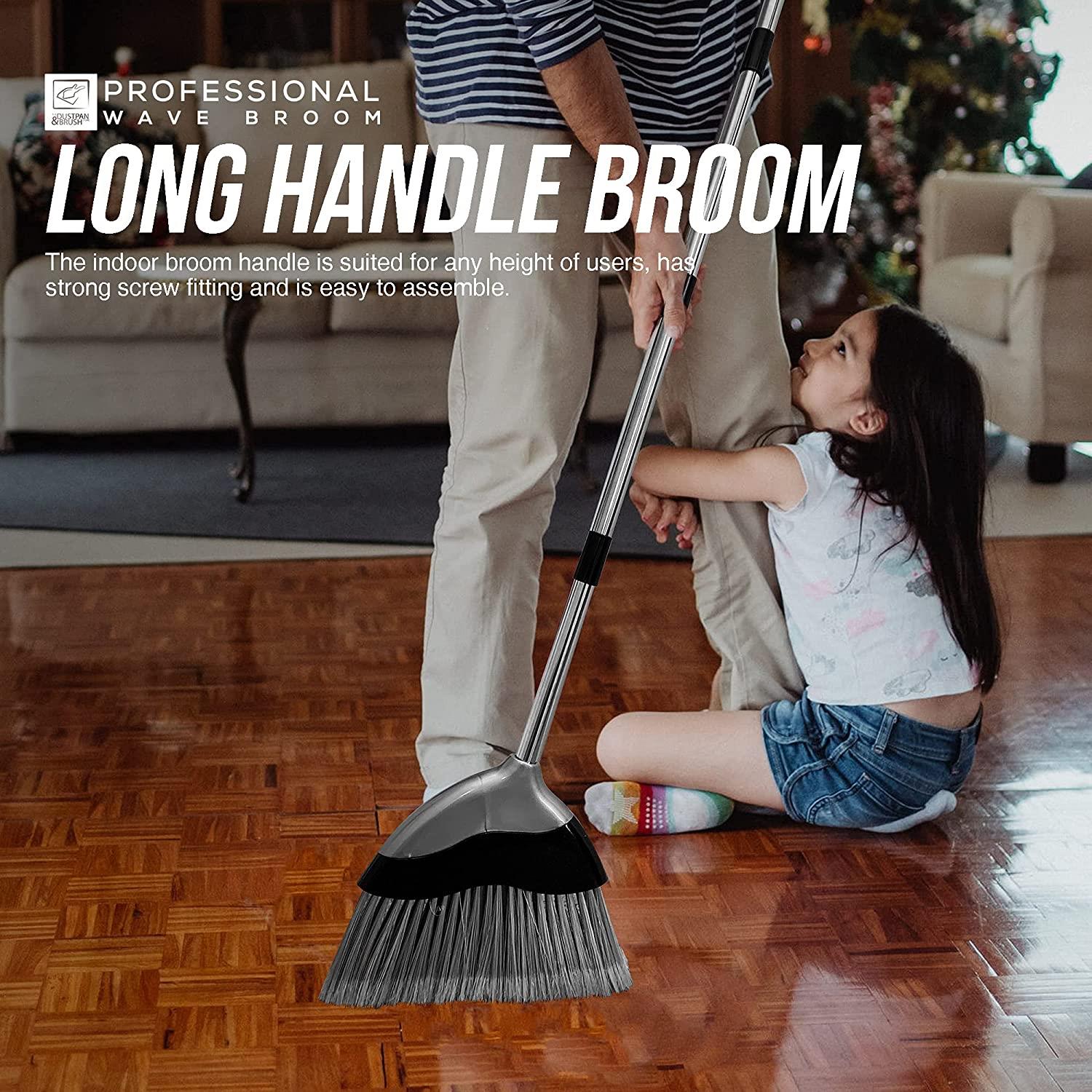 Wave Broom with 4 Piece Handle