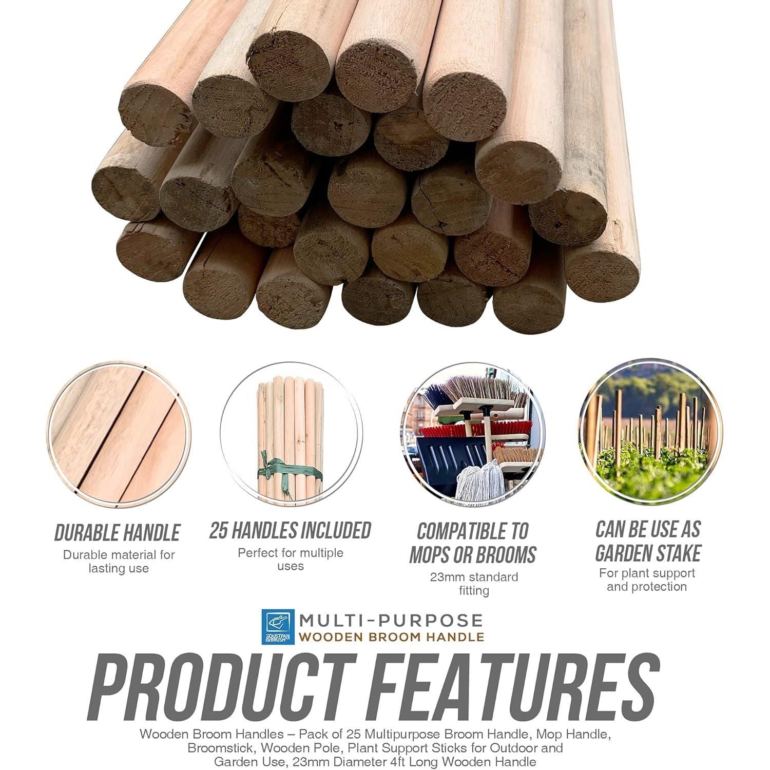 15/16" (23-24mm) Value Handle 4ft (120cm) - Pack of 25