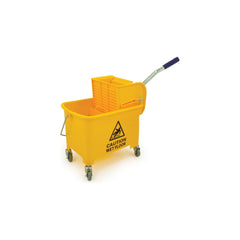 Yellow Heavy Duty Mobile 20L Kentucky Mop Bucket on Wheels with Wringer