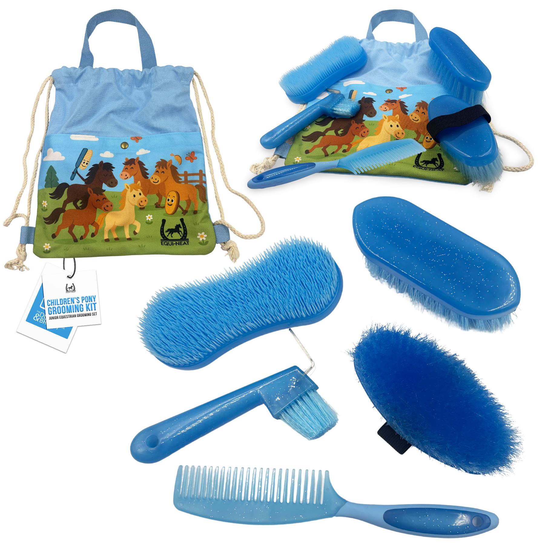 Equi-Neat Childrens Horse Grooming Kit Blue