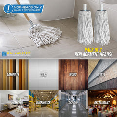 Cotton Mop with Galvanised Socket Fitting - 10 PY - Pack of 2