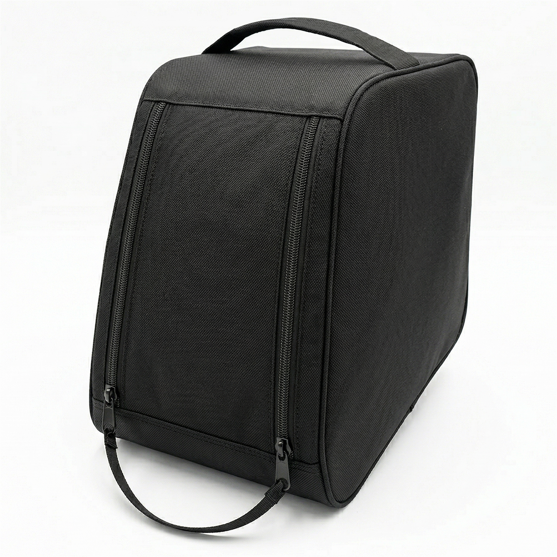The small boot bag for wellies & walking boots zipped up on a white background 