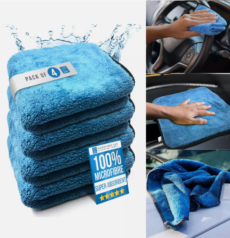 Thick Microfibre Drying Towel - 4 Pack