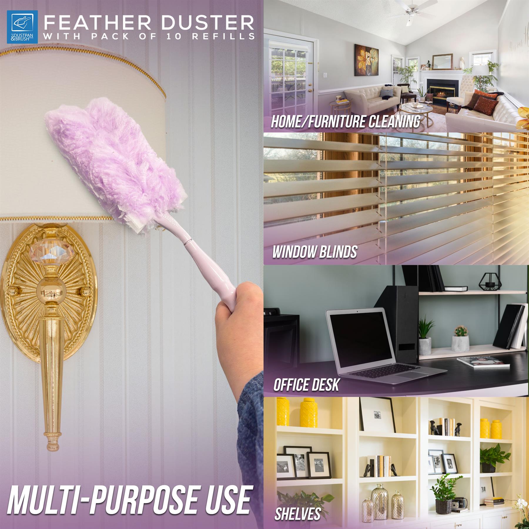Purple Duster with 10 Disposable Heads