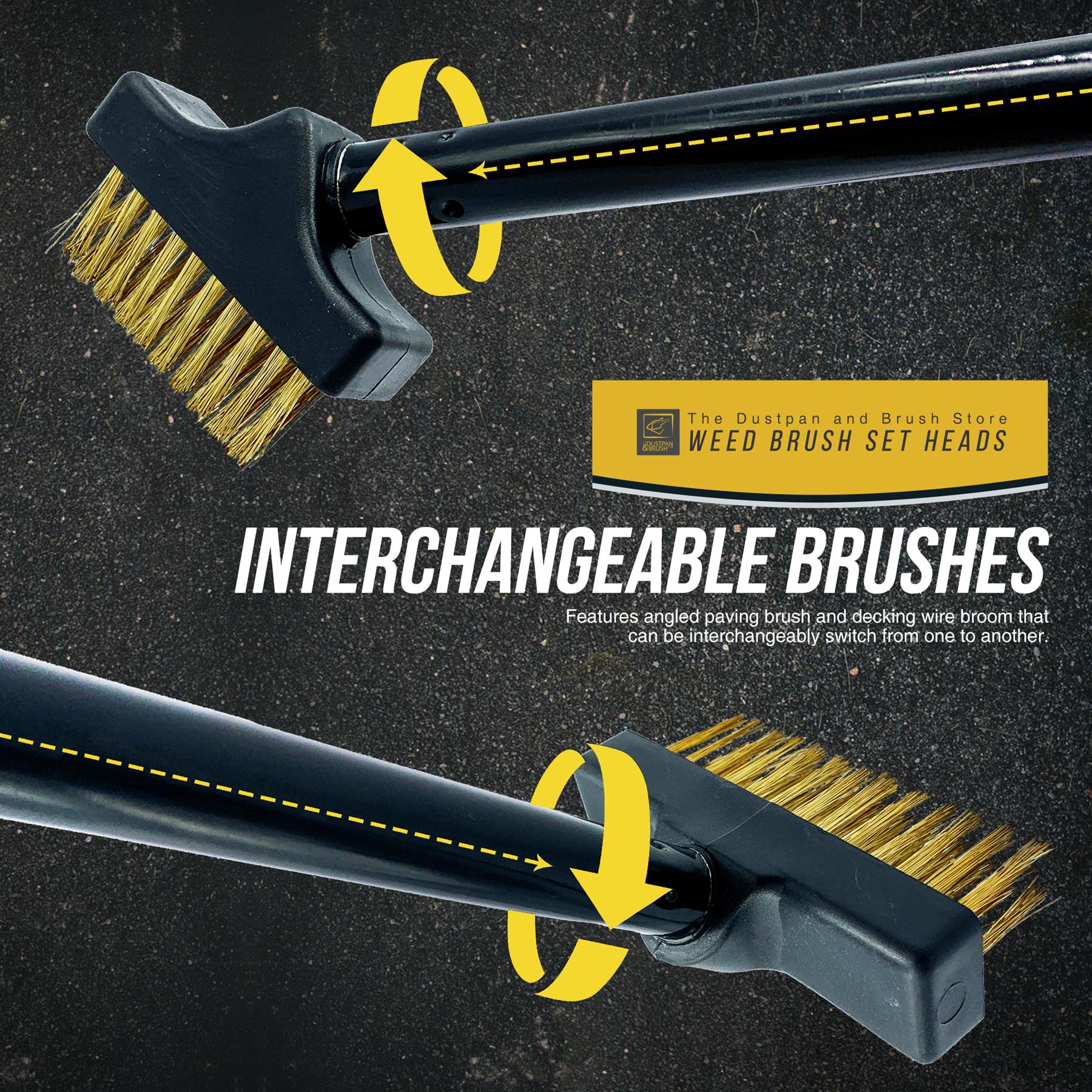 Replacement Brush Heads - Black Weed Wire Brush & Decking Head Set