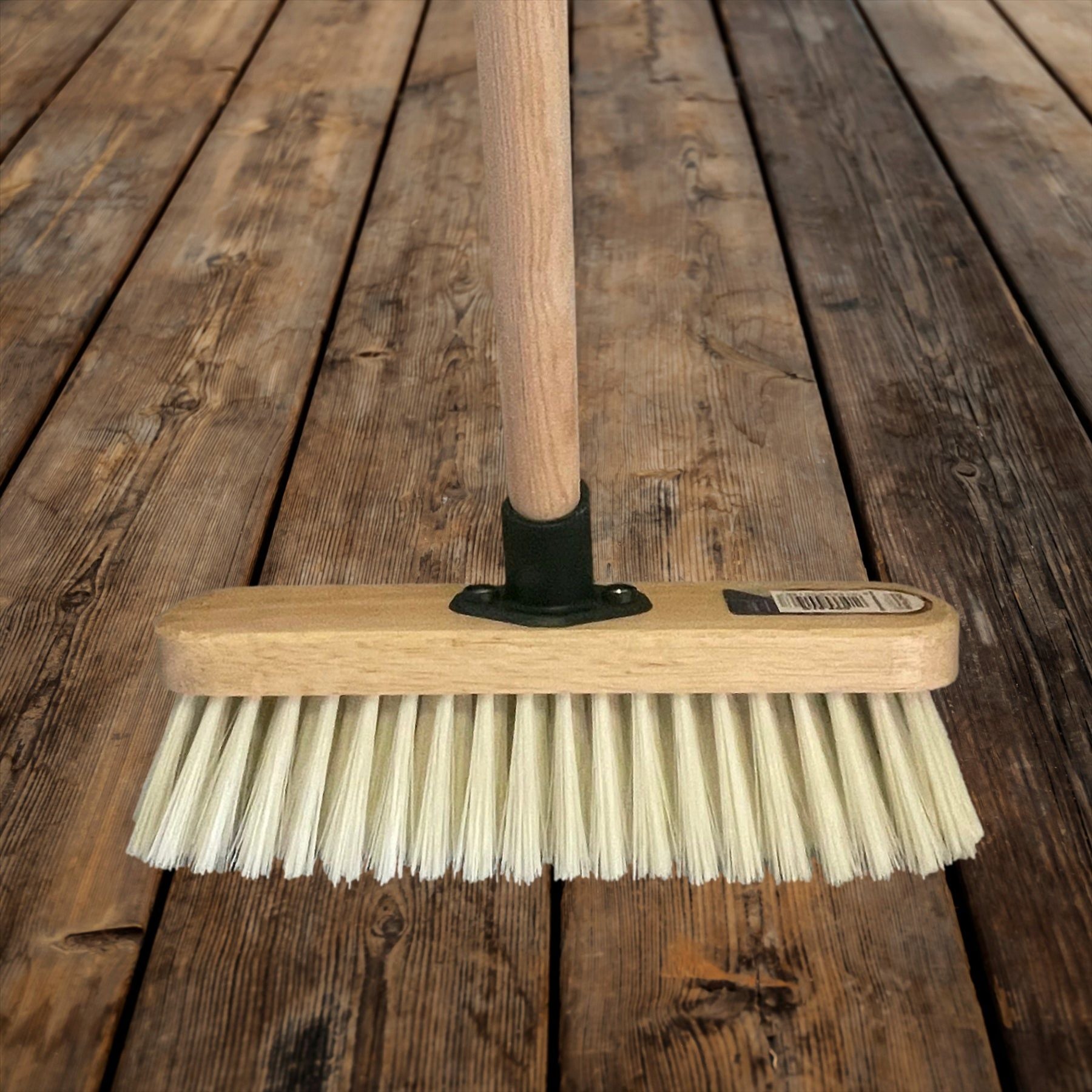 11" Soft Cream Sweeping Brush Synthetic Indoor Broom with Handle