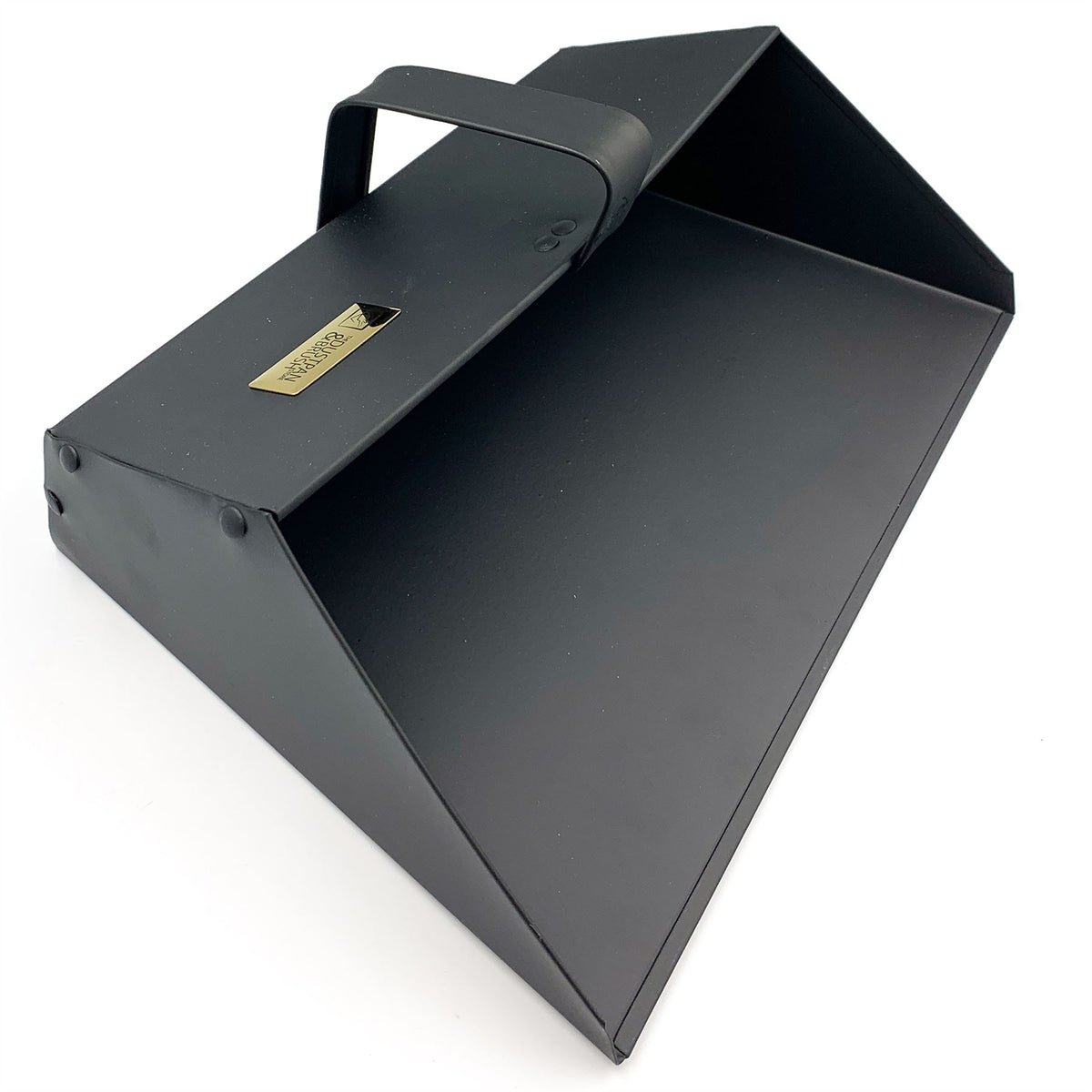 Strong Trade Metal Dustpan Thick Gauge Heavy Duty 350mm Black Dust Pan - LIFETIME WARRANTY