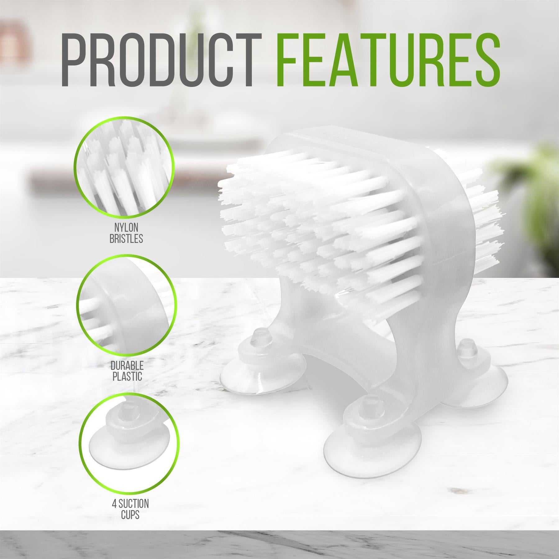 Dual Suction Cup Nail Brush | Hands-Free Stick On Nail Cleaner