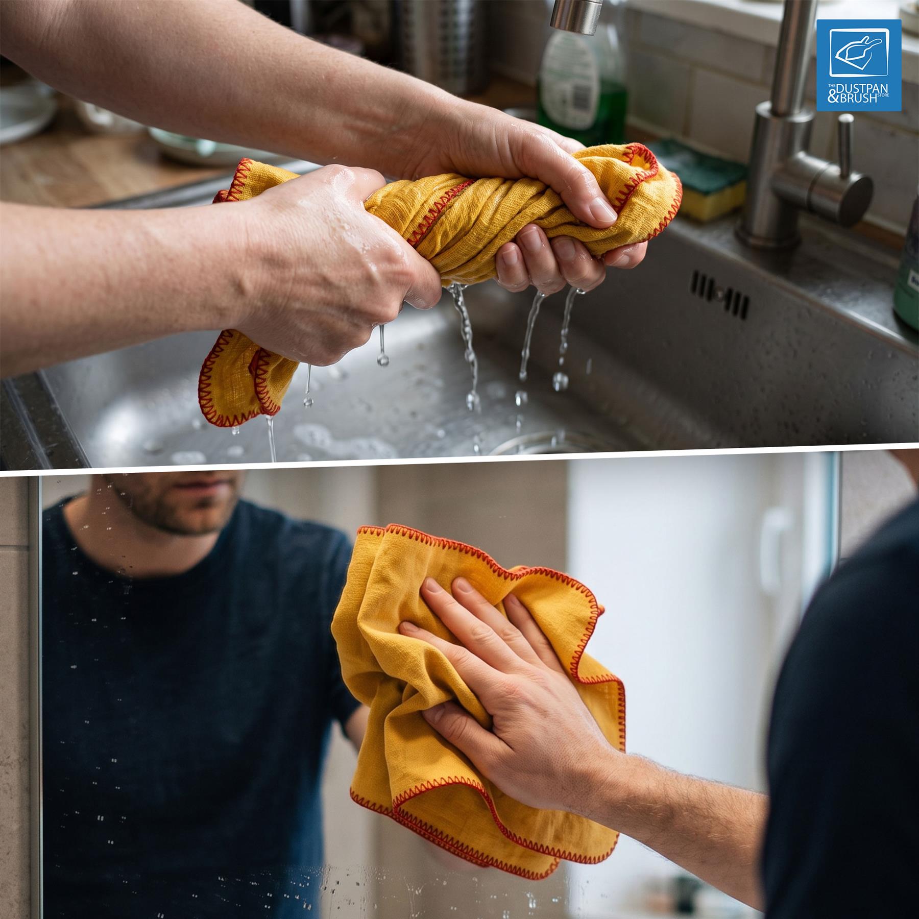 Large Yellow Cotton Cleaning Cloths | Pack of 4