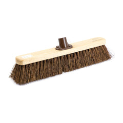 18" Newman and Cole Natural Stiff Bassine Broom Head with Plastic Bracket