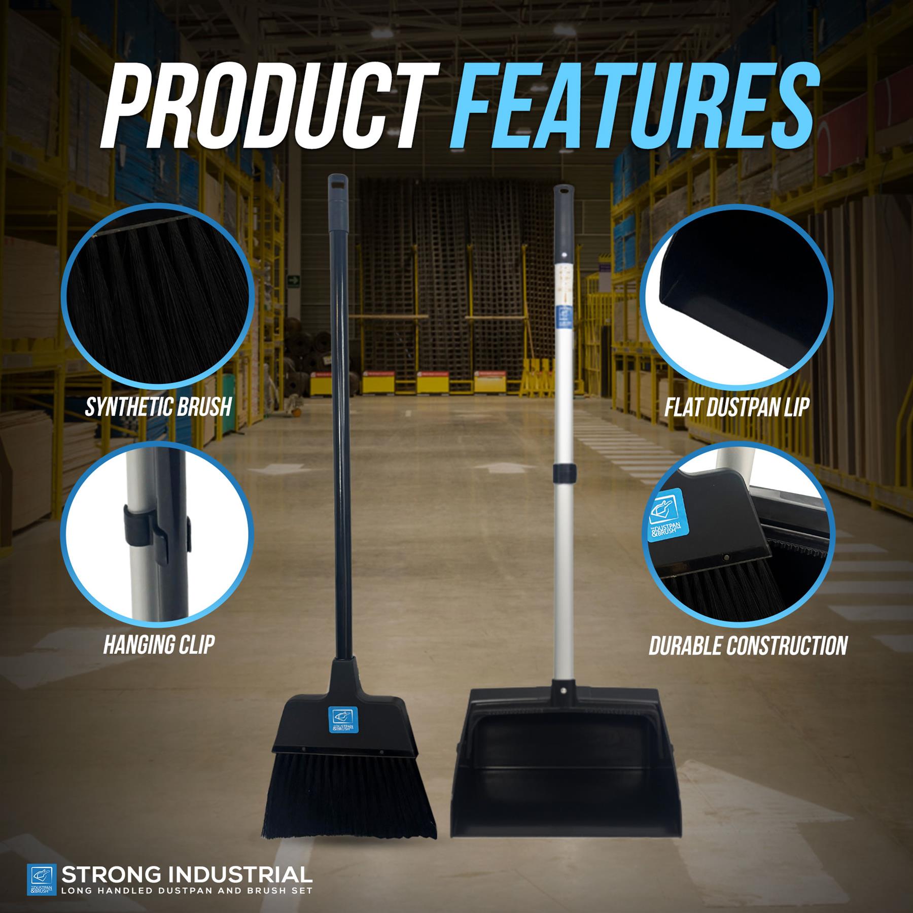 Heavy Duty Long Handled Dustpan and Brush Set product features 