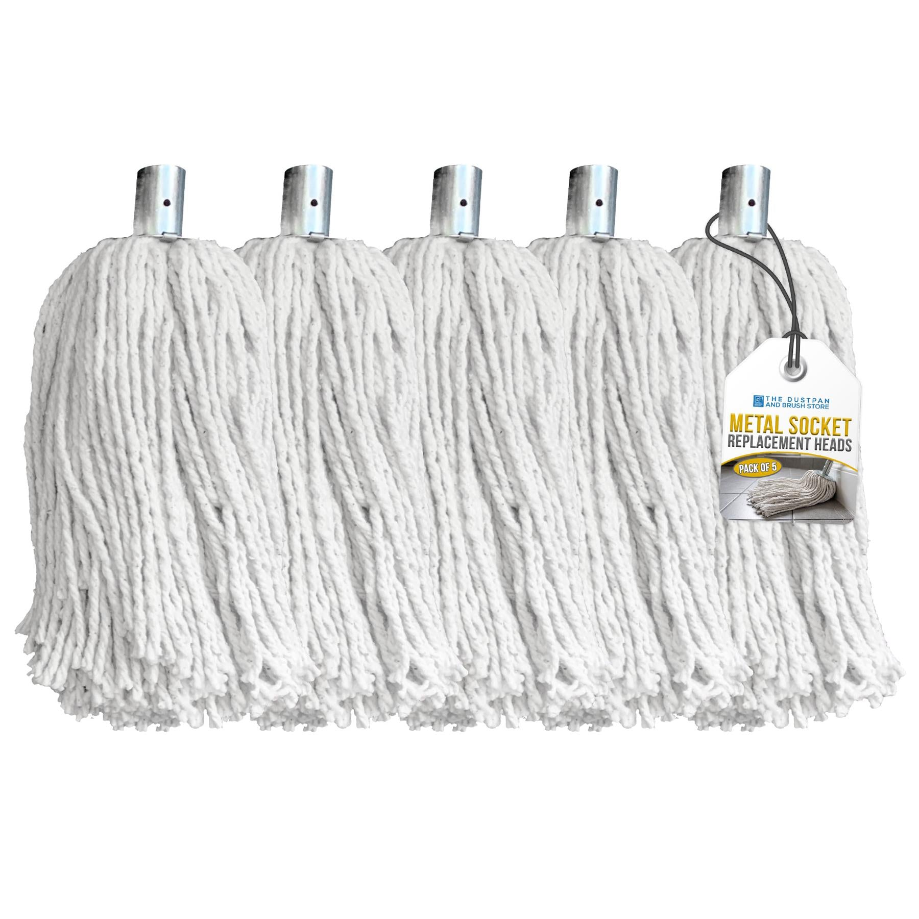 Cotton Mop with Galvanised Socket Fitting - 12 PY - Pack of 5