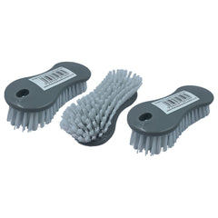 Dogbone Plastic Scrubbing Hand Brush with Stiff Bristles - Pack of 3