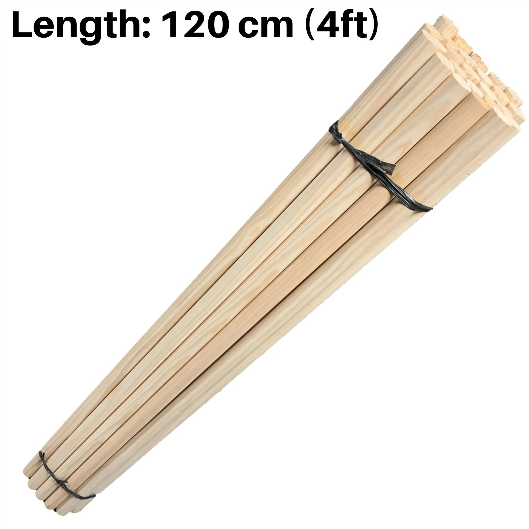 1 1/8" (28-29mm) Wooden Handle 4ft (120cm) - Pack of 25