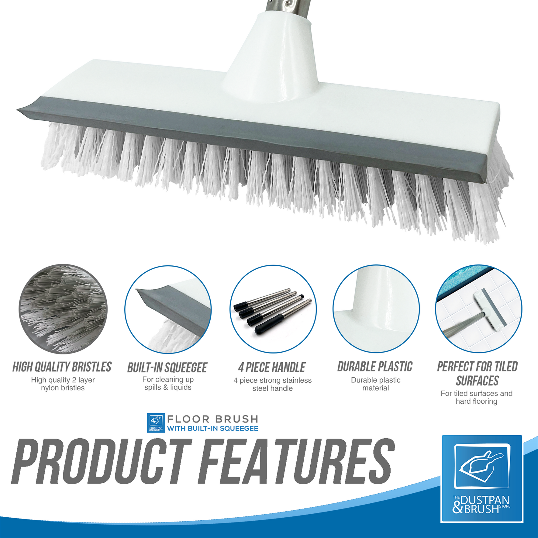 SPARTA Heavy-Duty Tile & Grout Scrub Brush - 12-Inch Wide, Multi-Level Bristles For Floors & Tubs (Purple) - View #9