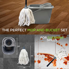 Silver Mop and Bucket Set