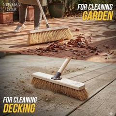 18" Newman & Cole Soft Coco Broom | Outdoor Decking Brush - The Dustpan and Brush Store
